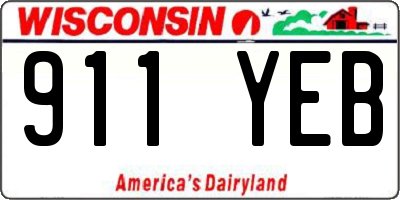 WI license plate 911YEB