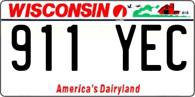 WI license plate 911YEC