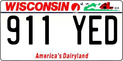 WI license plate 911YED