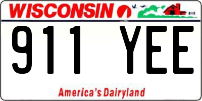 WI license plate 911YEE