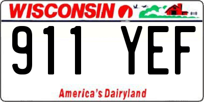 WI license plate 911YEF