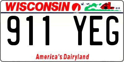 WI license plate 911YEG