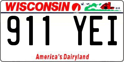 WI license plate 911YEI