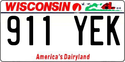 WI license plate 911YEK