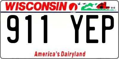 WI license plate 911YEP