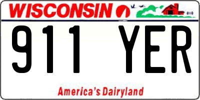WI license plate 911YER
