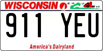 WI license plate 911YEU