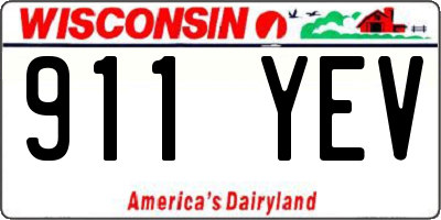 WI license plate 911YEV