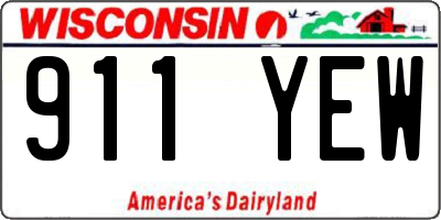 WI license plate 911YEW