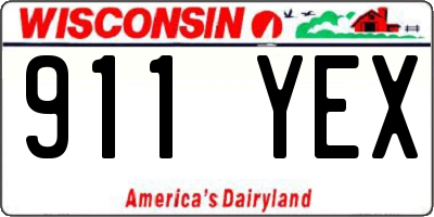 WI license plate 911YEX