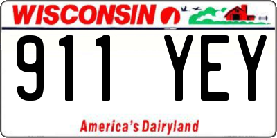 WI license plate 911YEY