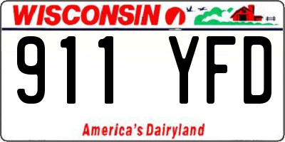 WI license plate 911YFD
