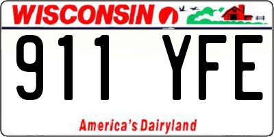 WI license plate 911YFE