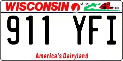 WI license plate 911YFI