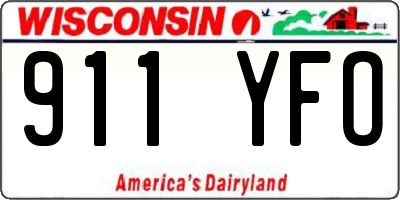 WI license plate 911YFO
