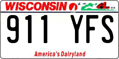 WI license plate 911YFS