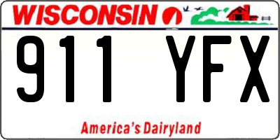 WI license plate 911YFX