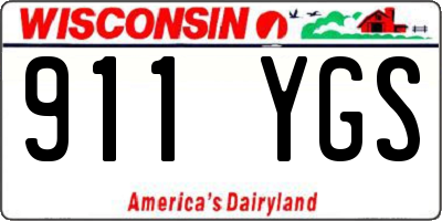 WI license plate 911YGS