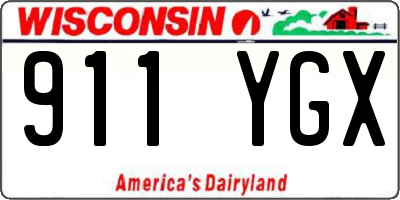 WI license plate 911YGX