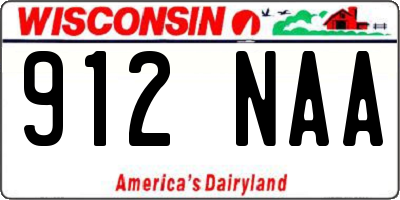 WI license plate 912NAA