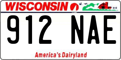 WI license plate 912NAE