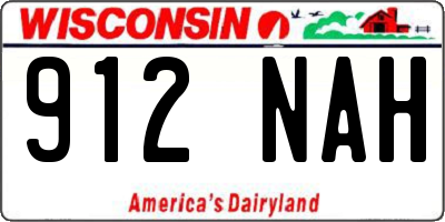 WI license plate 912NAH