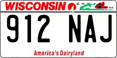 WI license plate 912NAJ