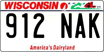 WI license plate 912NAK