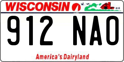 WI license plate 912NAO