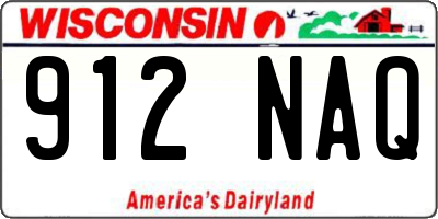 WI license plate 912NAQ