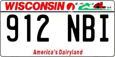 WI license plate 912NBI