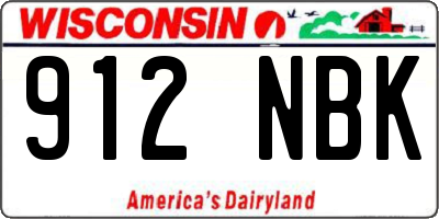 WI license plate 912NBK