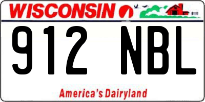 WI license plate 912NBL
