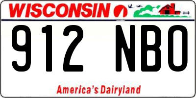WI license plate 912NBO