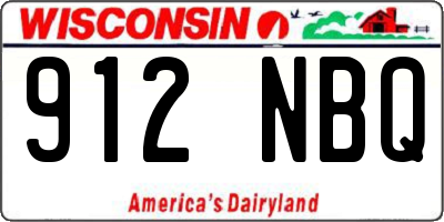 WI license plate 912NBQ