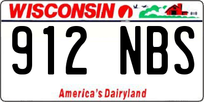 WI license plate 912NBS