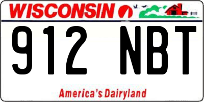 WI license plate 912NBT