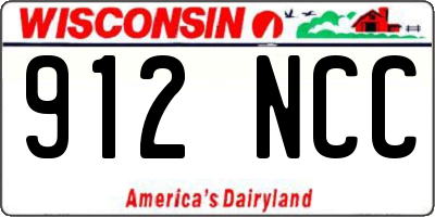 WI license plate 912NCC