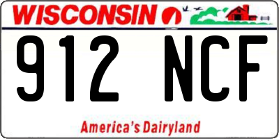 WI license plate 912NCF