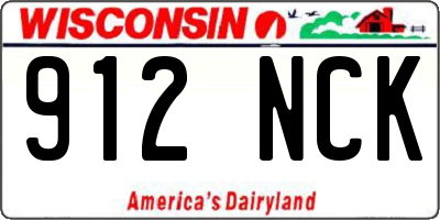 WI license plate 912NCK
