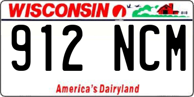 WI license plate 912NCM