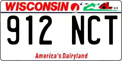 WI license plate 912NCT
