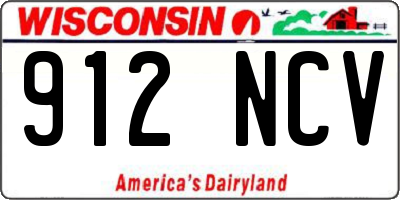 WI license plate 912NCV