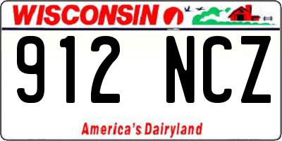 WI license plate 912NCZ