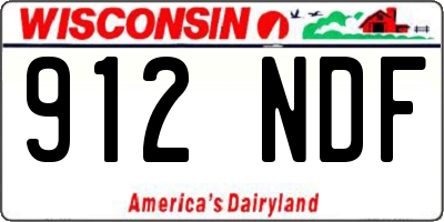 WI license plate 912NDF