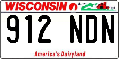 WI license plate 912NDN