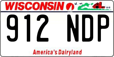 WI license plate 912NDP