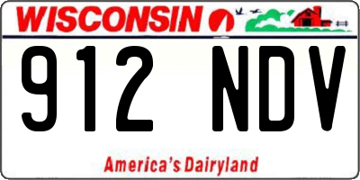 WI license plate 912NDV