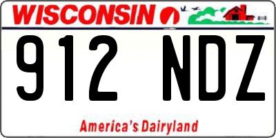 WI license plate 912NDZ