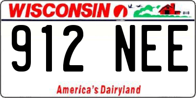 WI license plate 912NEE